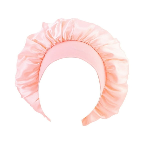 Puawkoer Satin Bonnet Adjustable Head Size Sleep Silk Bonnet For Women Men Double Layer Satin Lined Sleeping Cap Wrap Hair Bonnet Clothing Shoes & Accessories One Size Navy