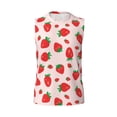 thumbnail image 4 of Yiaed Strawberries Print Men's Singlet Vests Summer Running Muscle Tank Tops Gym Undershirt Round Neck Sleeveless for man, 4 of 5