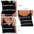 thumbnail image 4 of Camisa con tirantes finos y cuello en V para mujer, informal, holgada, transpirable, con estampado de rayas, para verano, 4 of 5