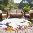 thumbnail image 4 of Large Round Rug 8Ft Washable Non-Slip, Hummingbirds Circle Area Rugs for Living Room Bedroom, Spring Summer Watercolor Flowers Plant Indoor Floor Mats Carpet Runner for Home Decor, 4 of 8