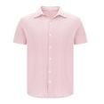 thumbnail image 5 of Men's Casual Shirts Wrinkle-Free Untucked Short Sleeve Button Down Shirts Textured Vacation Summer Beach Wedding Tops, 5 of 7