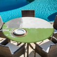 thumbnail image 4 of Sage Green Grey Fitted Tablecloth with Elastic Edged, Round Table Cloth for Dining Table, Oil Painted Abstract Geometric Modern Waterproof Oil Proof Table Cover for Indoor Outdoor 45"-54", 4 of 9