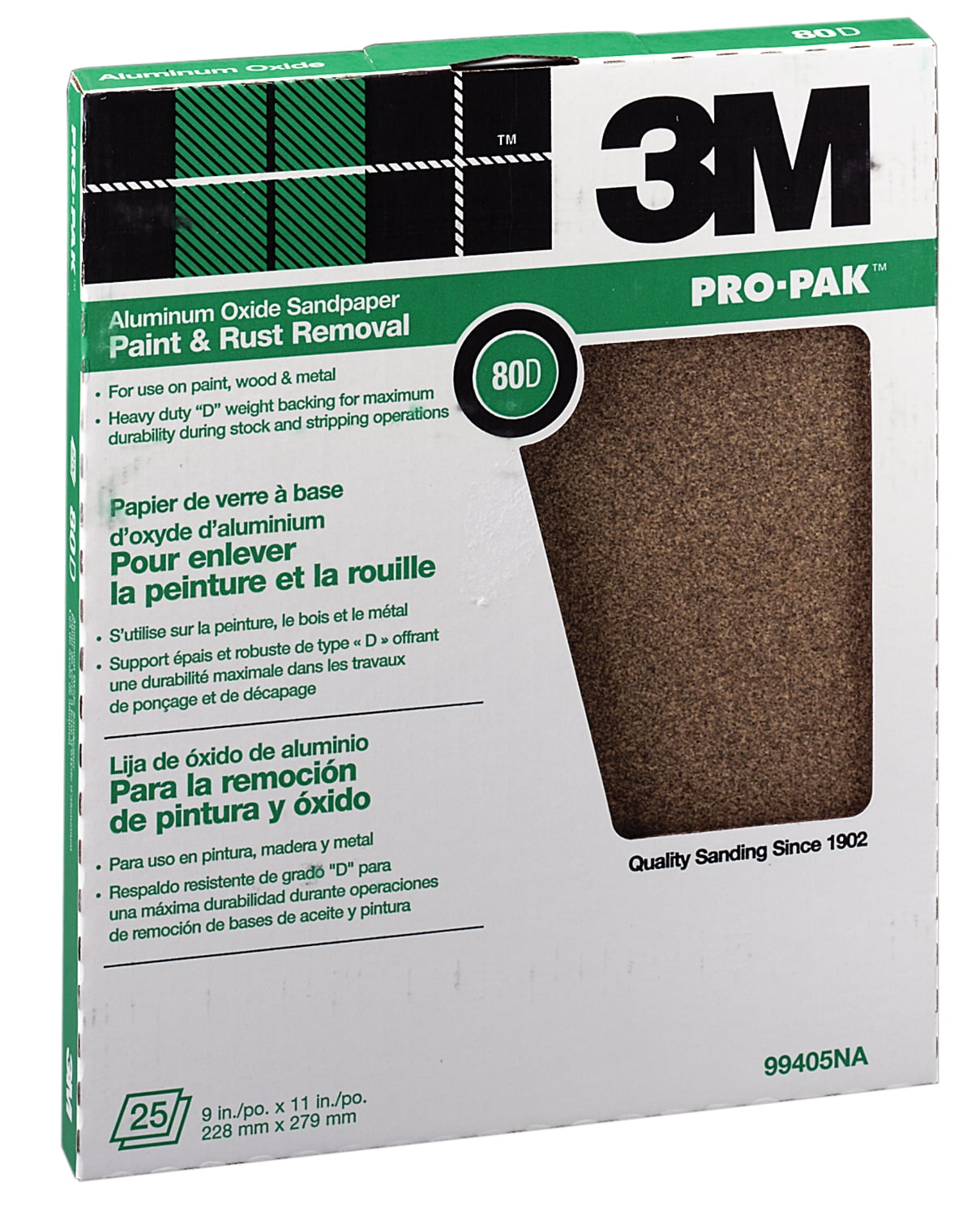 3M 99405NA 80D Grit ProPak™ Paint & Rust Removal Sandpaper Sheets