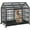 pointed top sliding rail dog cage, variant on Rugerasy 42 inch Heavy Duty Dog Crate,Indestructible Escape-Proof Dog Cage,Sturdy Metal Dog Kennel for Indoor&Outdoor Use,Furniture Style Pet Crate for Large,Medium & Small Dogs,Sliding Rail Dog Cage