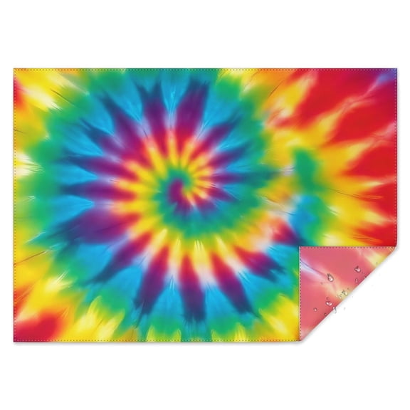 Rainbow Tie Dye Spiral Pattern Rectangle Tablecloth 60"x84",Waterproof Polyester Rectangle Table Cloth, Wipeable Spillproof Polyester Tablecloth for Dining, Camping, Indoor and Outdoor