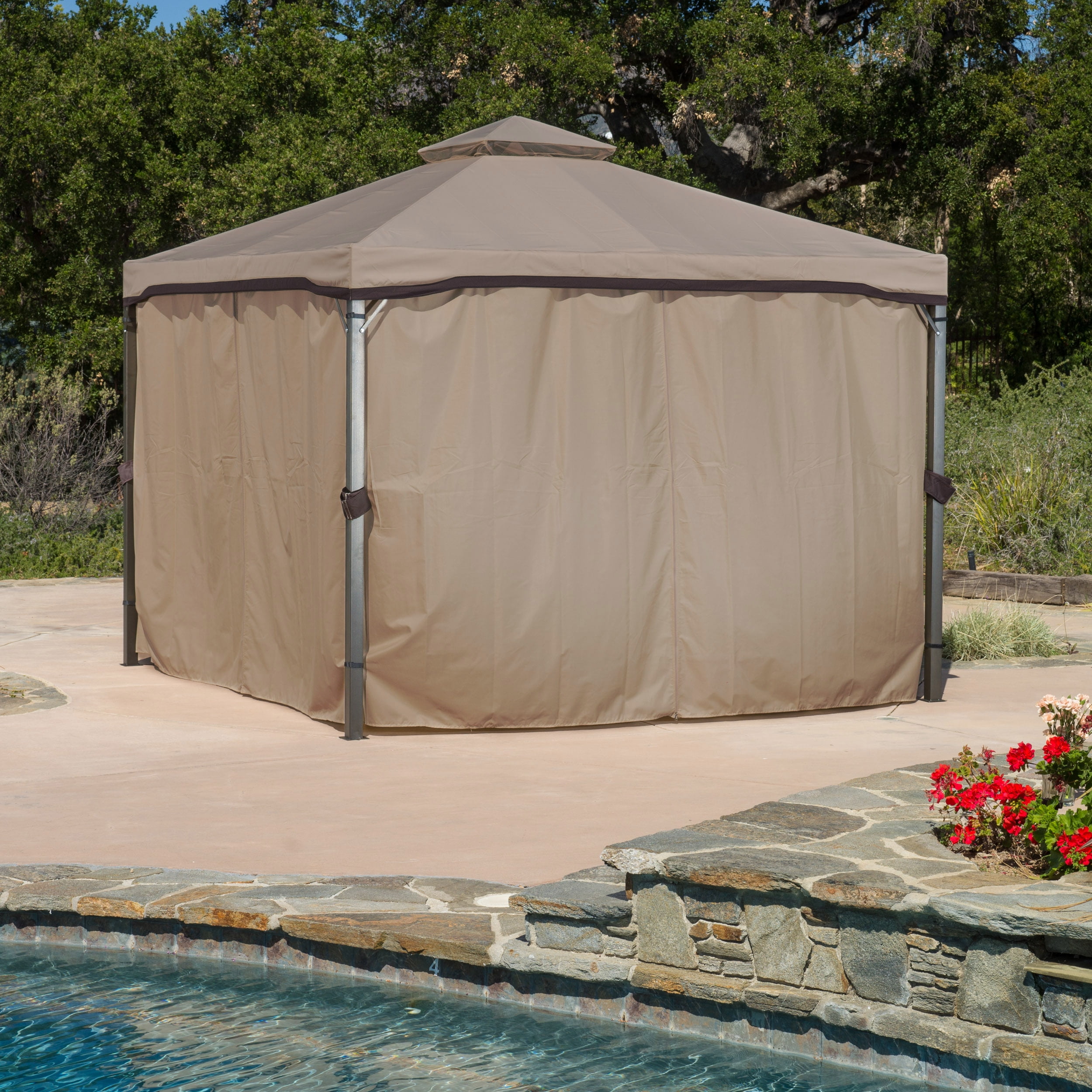 Sunset Outdoor Gazebo With Netting Nutmeg Com