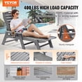 thumbnail image 2 of VEVOR Outdoor Chaise Lounge Chair 6 Position Adjustable Reclining Bench Lounger Gray, 2 of 9