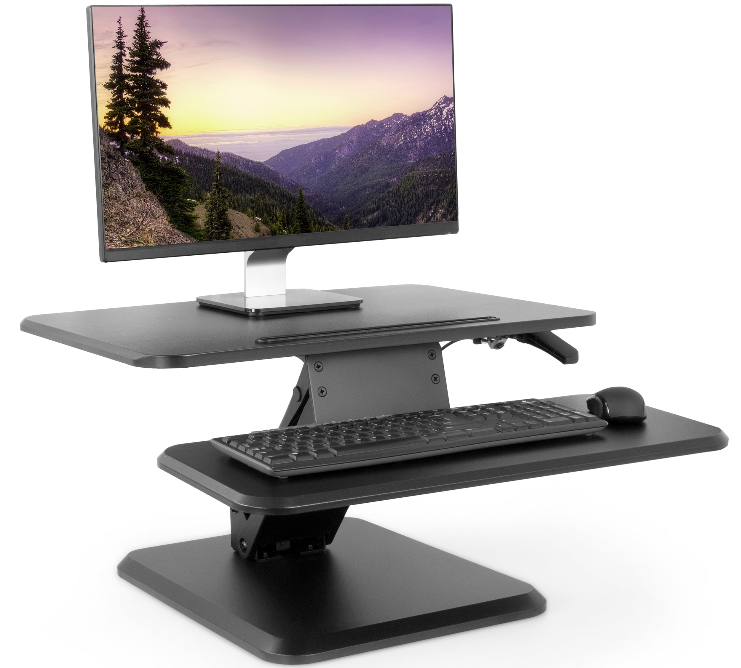 Vivo Small Height Adjule Standing Desk Gas Spring Monitor Riser 25 Tabletop Sit To Stand Workstation V001g