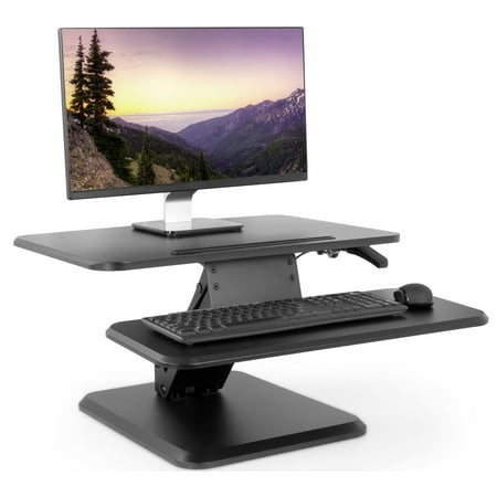 VIVO Small Height Adjustable Standing Desk Gas Spring Monitor Riser - 25" Tabletop