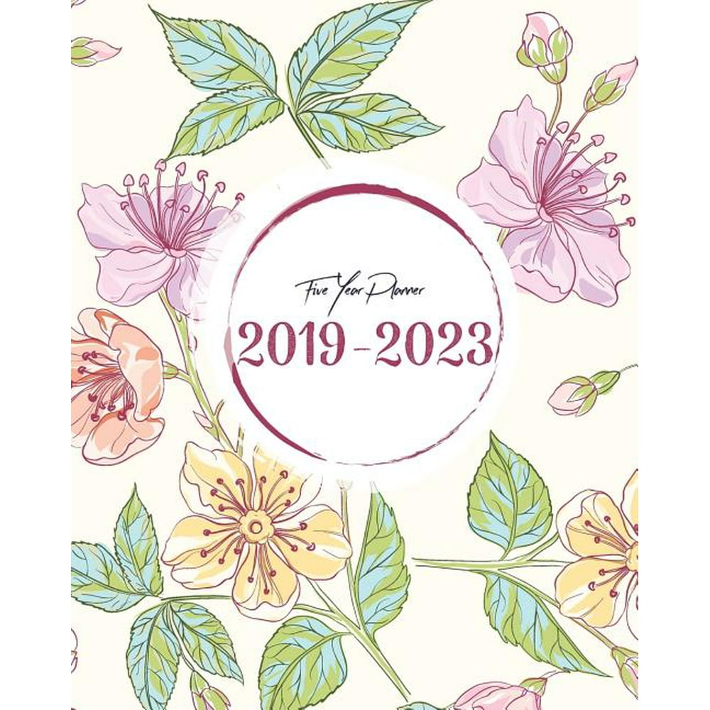 20192023 Five Year Planner Colorful Floral Cover 60 Months Calendar