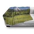 thumbnail image 2 of Germany Soft Flannel Fleece Throw Blanket, Bavarian Alps Village of Berchtesgaden and Watzmann Germany, Cozy Plush for Indoor and Outdoor Use, 70" x 90", Forest Green Fern Green, by Ambesonne, 2 of 5