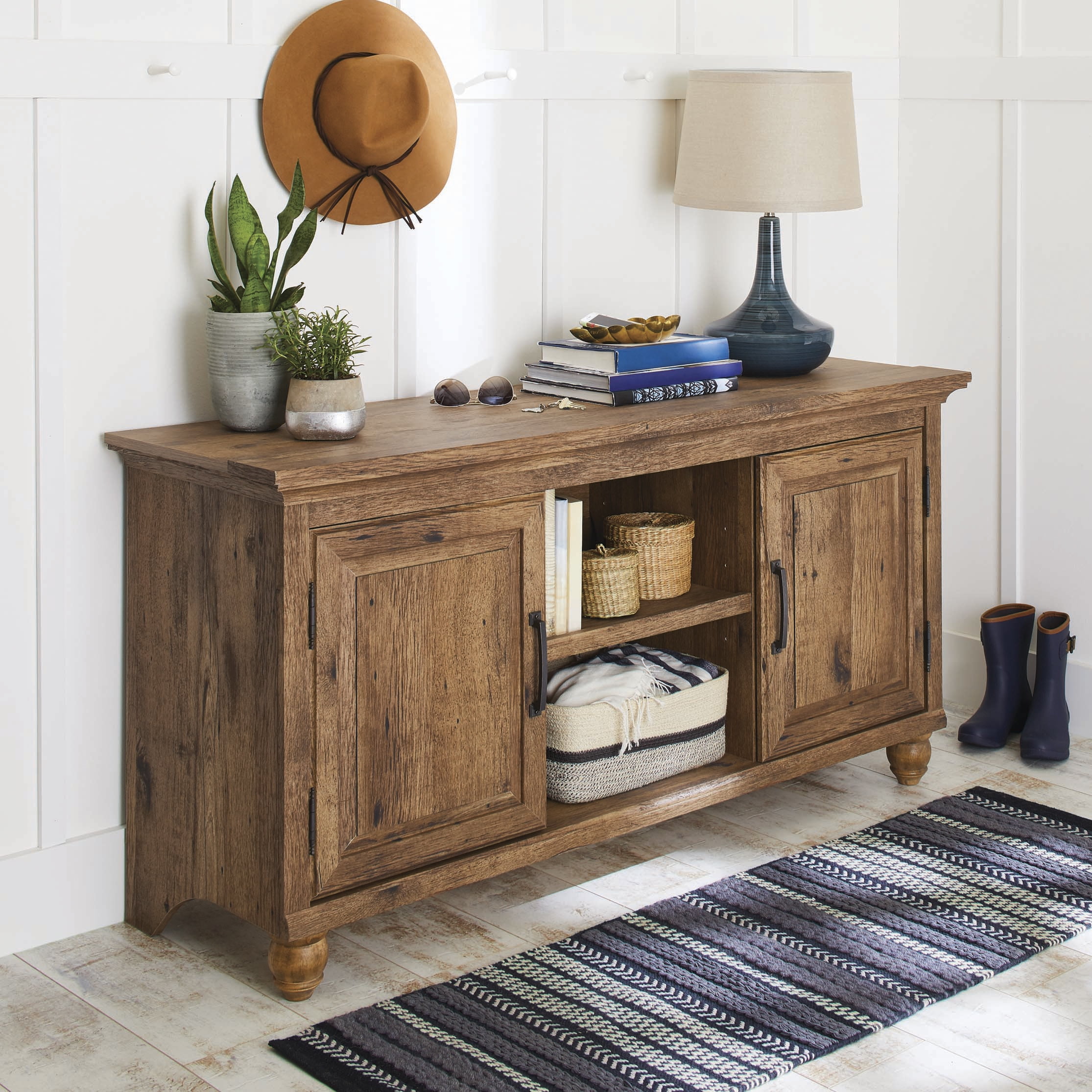 Better Homes Gardens Crossmill Collection Tv Stand Console Better Homes Gardens Crossmill Collection Tv Stand Console Cabinet For Tvs Up To 65 Weathered Finish Com