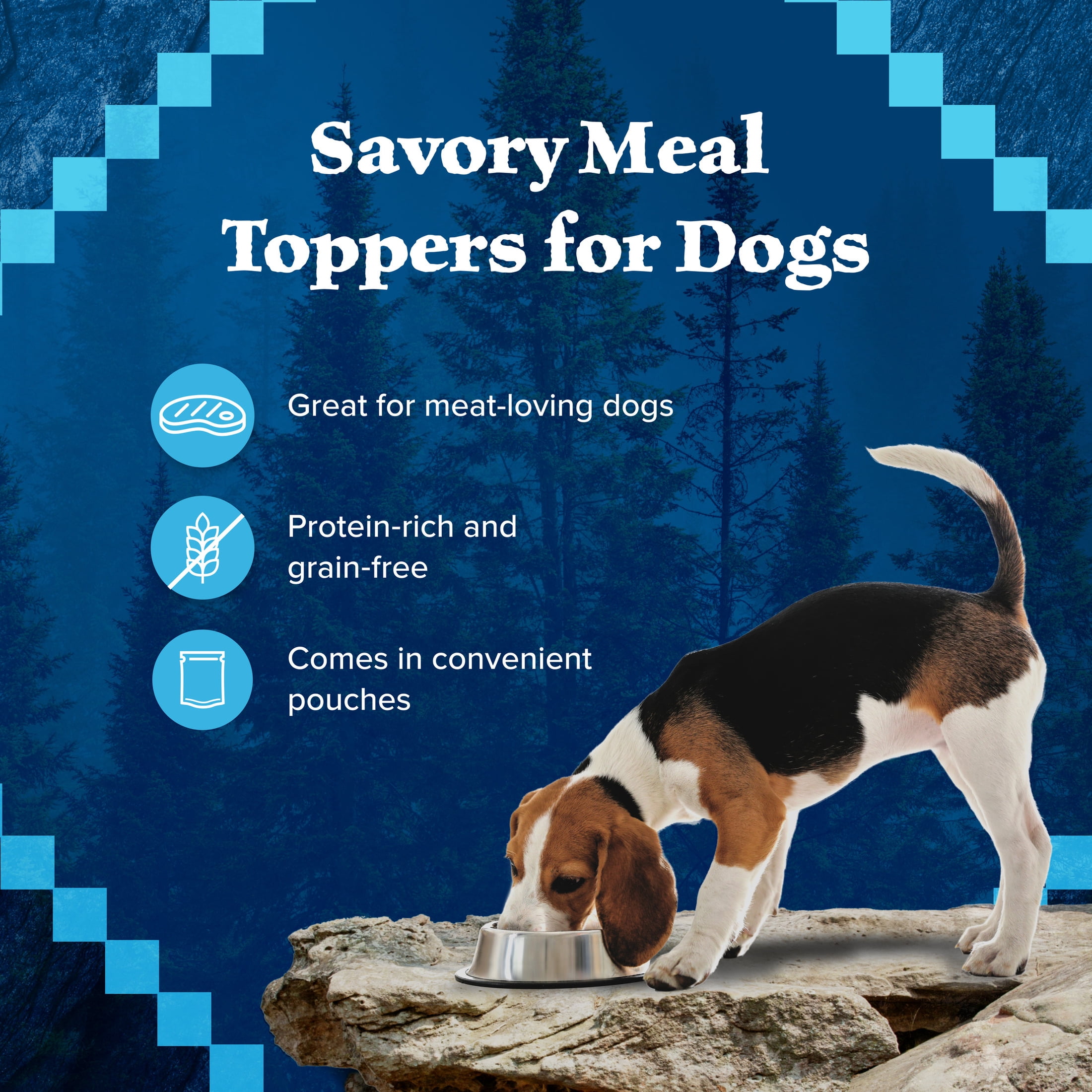 (4 pack) Blue Buffalo Wilderness Wild Cuts Wet Dog Food Toppers, Chicken & Beef, 3-oz. (12 Count)