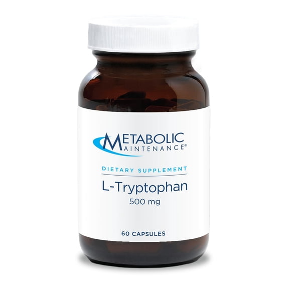 Metabolic Maintenance L-Tryptophan - 500mg Amino Acid in The 'Free Form' for Superior Absorption   Vitamin B6 - Mood   Appetite Supplement, Vegan   No Fillers (60 Capsules)