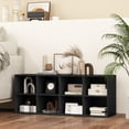 thumbnail image 2 of Giantex 8-Cubby Shoe Storage Bench, Entryway Shoe Rack Organizer, Multifunctional Bed End Bench, Black, 2 of 9