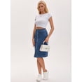 thumbnail image 3 of DARING DIVA Women's Denim Pockets Knee Length Jean Skirts Small Blue, 3 of 7