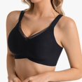 thumbnail image 4 of Xdegoge Front Closure Bras for Women Plus Size Mesh Side Panel Wireless Bralette Supportive Wide Straps Breathable Underwear for Daily Wear, 4 of 5