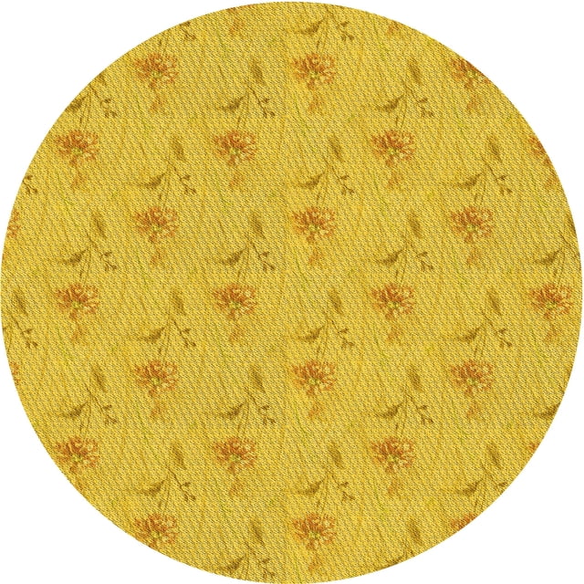 Ahgly Company Tapis Rond Lavable en Machine Intérieur Transitionnel Or Jaune, 3 Pieds Rond