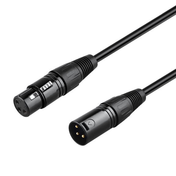 PwrON 10FT XLR Cable Male to Female Pro 3-Pin Microphone Cable Connector Compatible with Powered Speakers, Audio Interface or Mixer Compatible with Live Performance & Recording