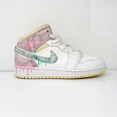 thumbnail image 1 of Ni - ke Ni - ke Boys Air Jordan 1 Mid DD1666-100 White Basketball Shoes Sneakers Size 6Y, 1 of 5