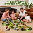 thumbnail image 4 of Dinosaur Race Track Toy Set with Lights & Sounds, Buildable Adventure Playset with Cars & Figures, Best Gift for Kids Ages 3-8, 4 of 7