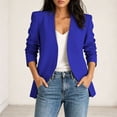 thumbnail image 6 of Sahpxhe Blazers for Women Collarless Open Front Long Sleeve Trendy Slim Fit Suit Jacket Lightweight Office Professional Workwear Blue XXXL, 6 of 9