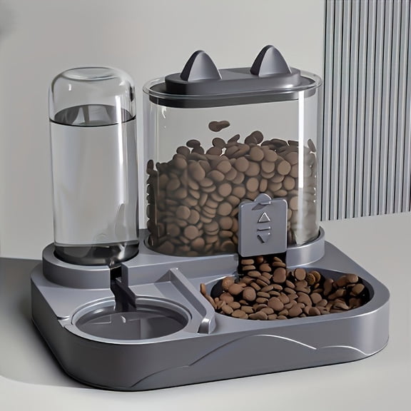 2-in-1 Automatic Pet Feeder and Water Dispenser, Gravity Food Bowl Set for Cats Small Dogs, 3.8L Large Capacity