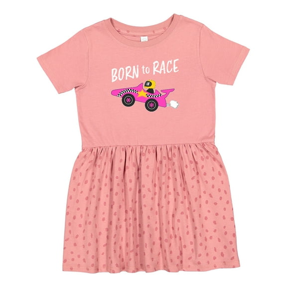 Inktastic Born to Race Pink Race Car Girls Toddler Dress