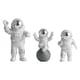 thumbnail image 1 of Figura de acción de astronauta (3 piezas), adorno para estante de mueble de sala de estar. Plata, 1 of 9