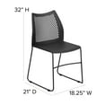 thumbnail image 5 of Emma + Oliver Home and Office Black Sled Base Stack Chair with Air-Vent Back - Guest Chair, 5 of 11