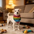 thumbnail image 5 of Chmadoxn Multicolor Striped Dog Bandana Cat Pet Scarf 21.6 Inch Washable Triangular Neck Wrap Soft Breathable Accessories for Small Medium Dogs Puppy Photo Outfit, 5 of 9