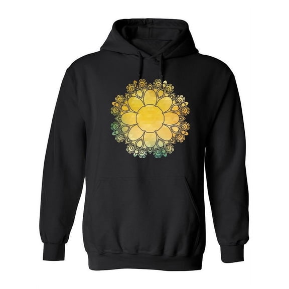 Yellow Mandala Hoodie Women -Image by Shutterstock, Female 4X-Large