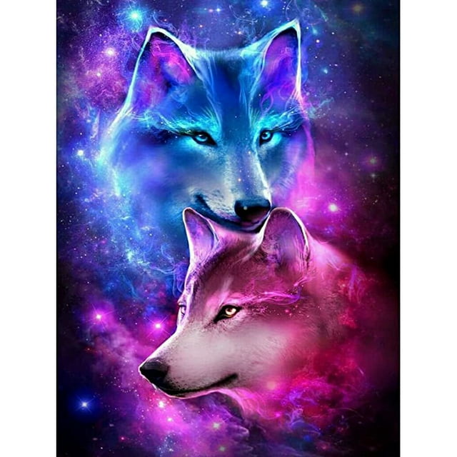 5D Diamond Painting Wolves 5D Diamond Painting Diamond Embroidery Diamond Full Kit, Diamond Painting Wolves Diamond Painting Animals Full Kit 5d Diamond Painting Full 30x40cm Colorful Wolf