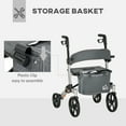 thumbnail image 6 of HOMCOM Folding Adjustable Aluminum Rollator Walker with 10'' Wheels Gray, 6 of 9