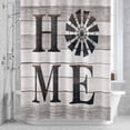 thumbnail image 3 of Vintage Home Shower Curtain for Bathroom Decor, Windmill Word on Rustic Wooden Grain Waterproof Fabric Shower Curtain, 72"x78" Set with 12 Hooks, 3 of 9
