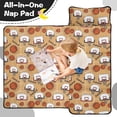 thumbnail image 4 of Basketball and Hoop Wooden Pattern Teens Toddler Nap Mat with Pillow, Sleeping Mat Bag for Preschool Daycare 51"x22", 4 of 6