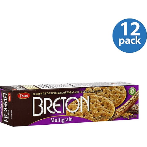 Dare Breton Multigrain Crackers, 8.8 oz, (Pack of 12)