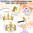 thumbnail image 2 of 66 Pieces Foam Princess Tiaras DIY Crowns Kids Party Favors Craft Crystal Diamond Sticker Girls Making Your Own Tiara (Gold), 2 of 5
