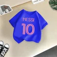 thumbnail image 3 of Marca Unshine Messi Print Boys Outdoor Sports Football Summer Cotton Kid T-shirt Casual Kids Tops Ropa linda para niños, 3 of 5