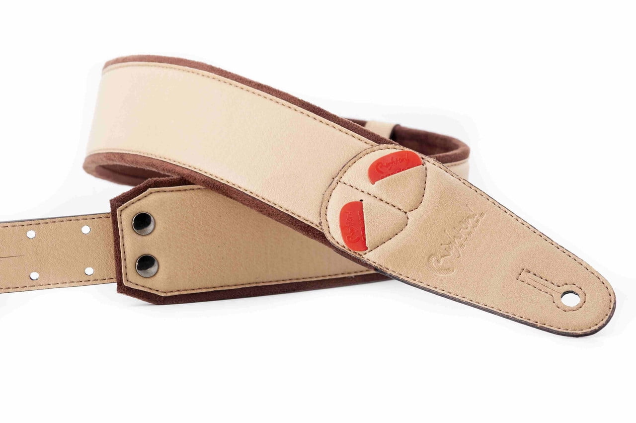 RightOn! Mojo Charm-60 Guitar Strap – Stylish & Comfortable - Beige