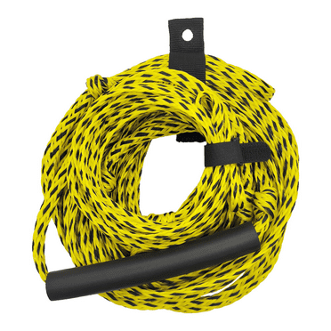 Boat Tow Rope for Tubing, 60FT Tube Boating Ropes Heavy Duty Thick for Ski Float Water Skiing with Floating Foam Wakeboard Towable Tube with Bag Yellow and Black