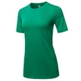 thumbnail image 2 of A2Y Women's Basic Solid Premium Cotton Short Sleeve Crew Neck T Shirt Tee Tops Kelly Green L, 2 of 6