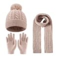 thumbnail image 5 of Sentuca 3 Pcs Kids Winter Hat Gloves Scarf Set Pom Pom Knit Beanie Long Scarf and Gloves Warm Cold Weather Accessory for Boys Girls Size 3-12Y, 5 of 6