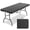 Black, variant on 6ft Heavy-Duty Outdoor Folding Table for 6 - Sturdy HDPE Top, 350lbs Capacity, Foldable Lockable Design, No Assembly - Camping Parties Picnics