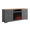 thumbnail image 5 of FESTIVO 70 in. Farmhouse TV Stand Console for TVs up to 78 inch w/ Fireplace - Gray, 5 of 8