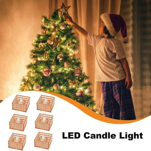 Velas de Luces LED, 6 Piezas, Velas de Té, Velas Eléctricas Sin Llama, Decoraciones Falsas para el Hogar para Festivales de Bodas