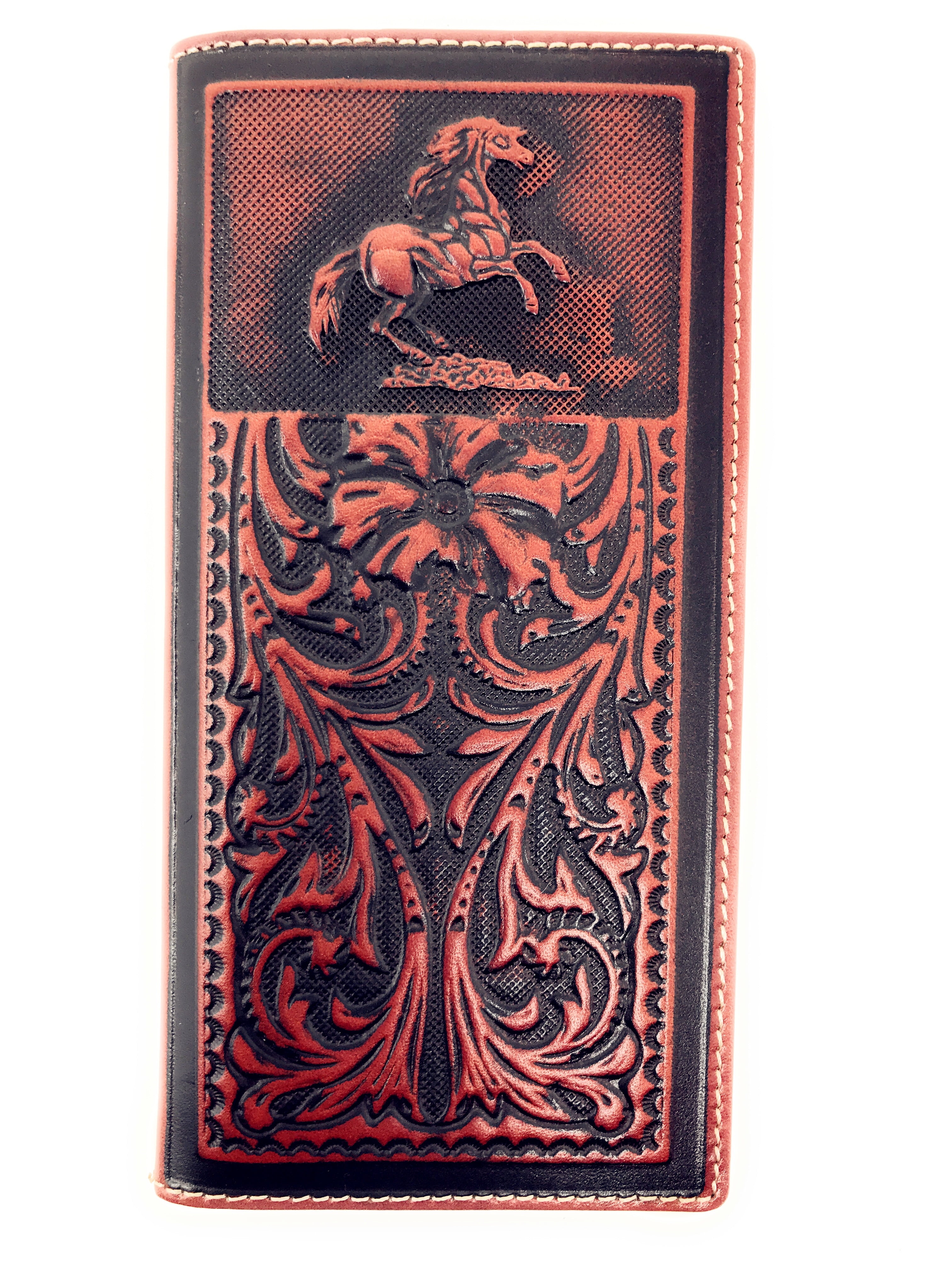 Two Tone Long Wallet With Horse – Texas Boot Ranch