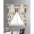 thumbnail image 3 of Coffee Swag Valances for Windows, Brown Beans Cup Dessert Drink Monochrome Rod Pocket Sheer Valances for Large Windows, Swag Toppers Light Filtering for Kitchen Living Room 2 Panels 36''x63'', 3 of 6