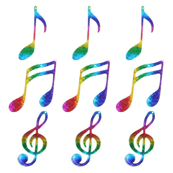 9pcs Christmas Music Note Hanging Ornament Santa Note Xmas Tree Pendant For Table Top Holiday Home Decoration