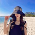 thumbnail image 4 of UDIYO Women Sun Hat Stripe Heat Isolating Contrast Color Anti-UV Sunscreen Bucket Hat Outdoor Hat, 4 of 7